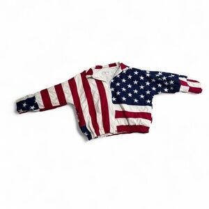 American flag bomber jacket in white and red